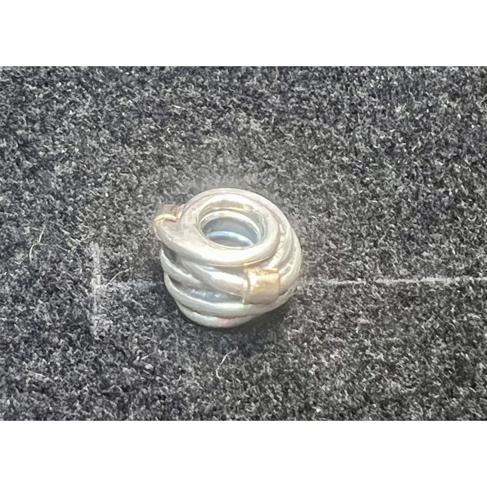 Pandora 14K GOLD & ALE 925 SS Twisted Rope Charm 790251 - Retired & Rare